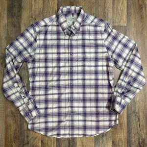 TWILLORY Untuckable Men's Medium Tailored Fit Plaid Check Long Sleeve Shirt